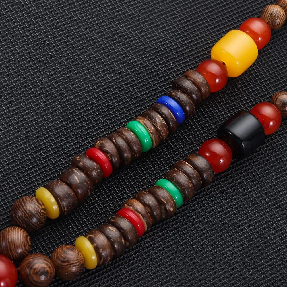 Handmade Nepal Buddhist Mala Bead Pendant Necklace